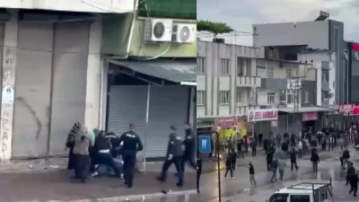 Adana’da karşı karşıya gelen iki grubun sokak ortasındaki kavgası adeta