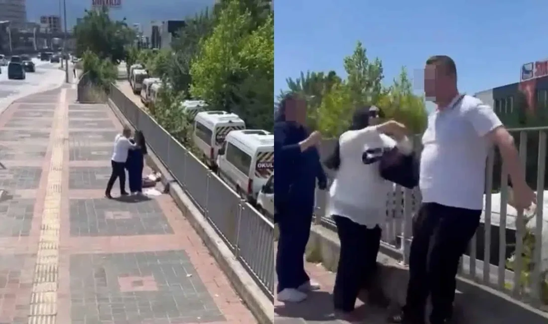 Bursa’nın Osmangazi ilçesinde sokak ortasında bir kadının acımasızca darbedildiği anlar