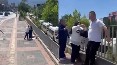 Bursa’nın Osmangazi ilçesinde sokak ortasında bir kadının acımasızca darbedildiği anlar