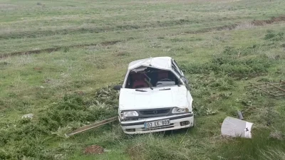 Malatya’nın Doğanşehir ilçesinde kontrolden çıkan bir otomobilin devrilmesi sonucu meydana