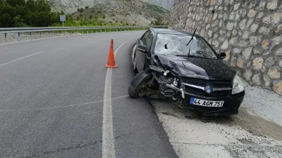 Malatya’da seyir halindeki bir otomobilin direksiyon hakimiyetini kaybederek yol kenarındaki