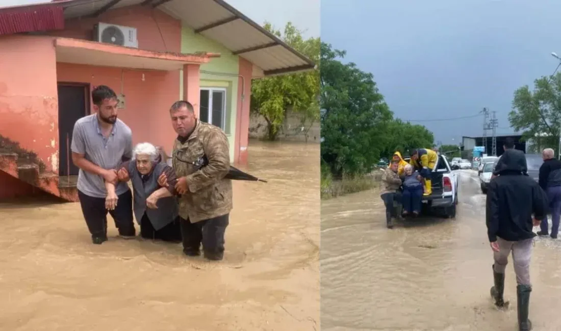 Osmaniye’de aniden bastıran ve hayatı felç eden sağanak yağış cadde
