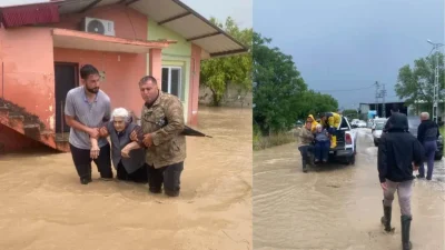 Osmaniye’de aniden bastıran ve hayatı felç eden sağanak yağış cadde