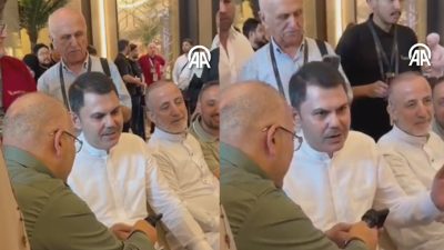 Hac farizasını yerine getiren vatandaşlarla bir araya gelen Bakan Murat