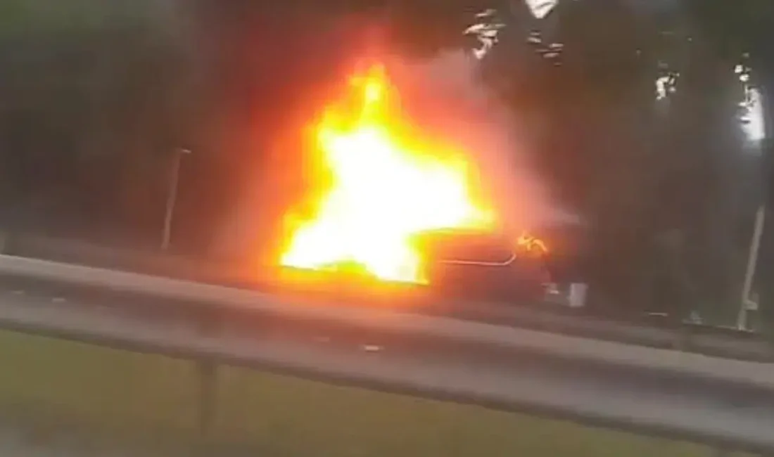Yalova-Bursa kara yolunda sabah saatlerinde hareket halindeki bir otomobilin motor