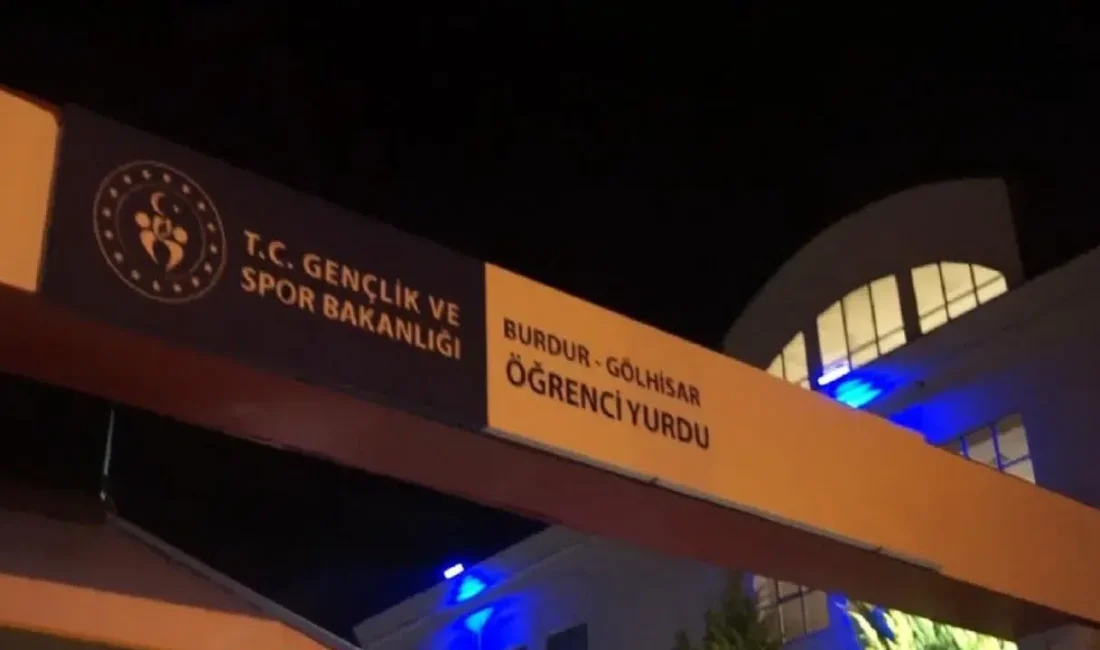 Burdur’un Gölhisar ilçesinde bulunan KYK Erkek Öğrenci Yurdu’nda temizlik malzemelerinin