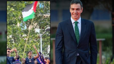 Barcelona’nın genç yıldızı Lamine Yamal’ın şampiyonluk kutlamalarında Filistin bayrağı sallaması