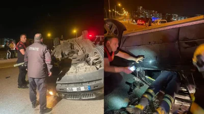 Siirt’te görev başındaki ambulans ile bir otomobilin kafa kafaya çarpışması