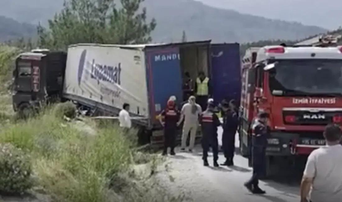İzmir’in Tire ilçesinde maden ocağından yük alarak yola çıkan tırın