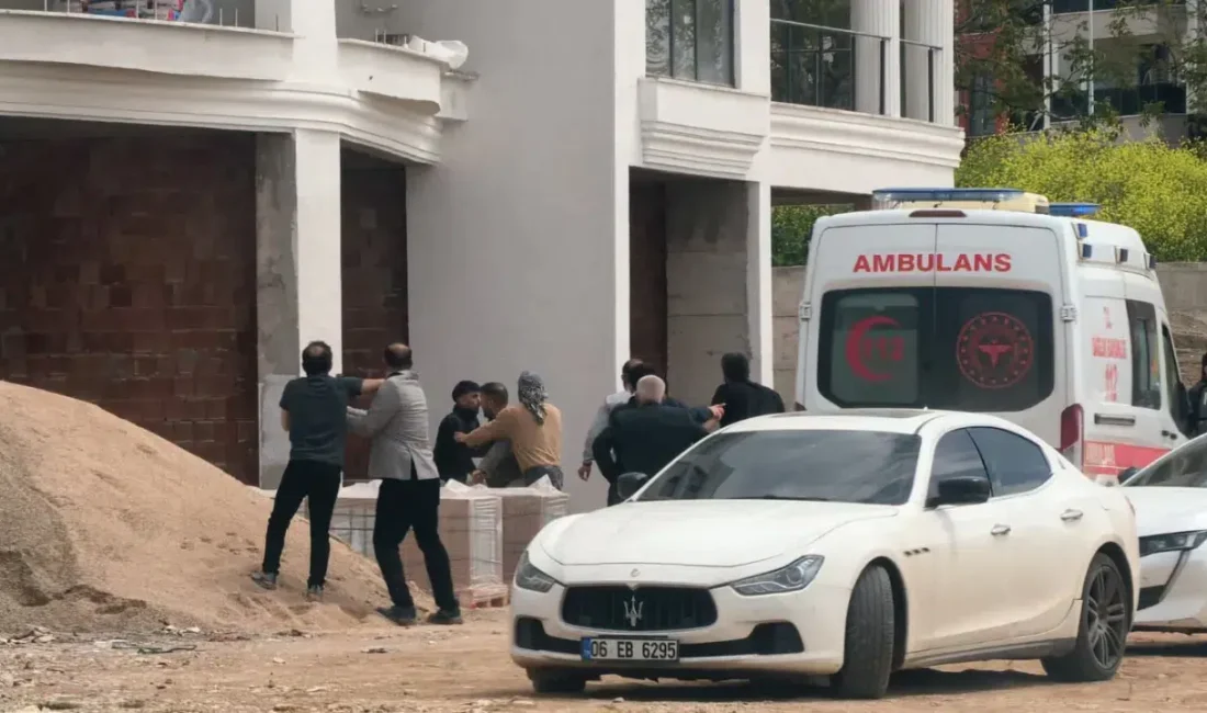Bursa’nın İnegöl ilçesinde bir inşaat şantiyesinde tansiyon bir anda yükseldi