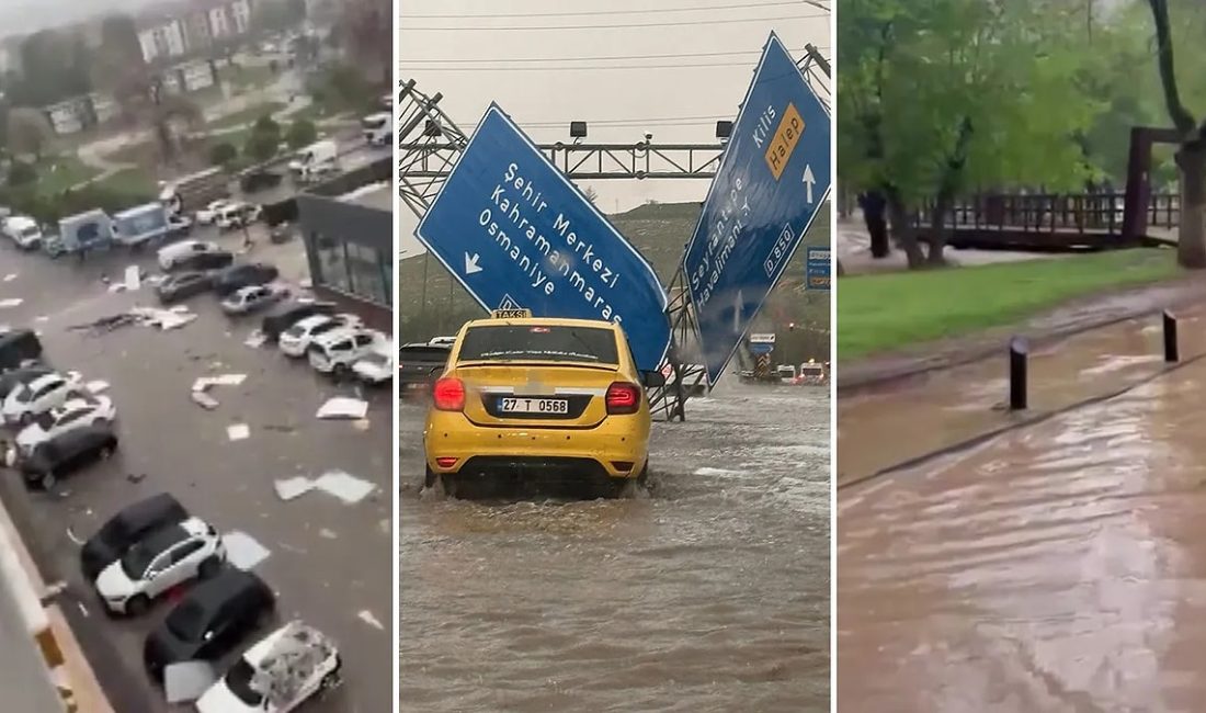 Güneydoğu Anadolu Bölgesi’nde etkili olan şiddetli fırtına ve sağanak yağışın