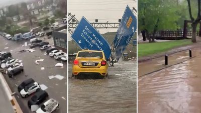 Güneydoğu Anadolu Bölgesi’nde etkili olan şiddetli fırtına ve sağanak yağışın