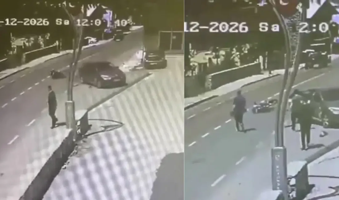 Kocaeli’nin Kartepe ilçesinde otomobil ile motosikletin çarpışması sonucu meydana gelen