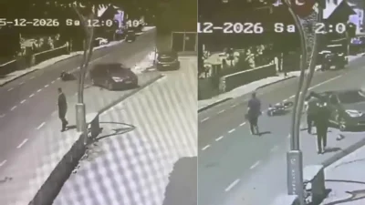 Kocaeli’nin Kartepe ilçesinde otomobil ile motosikletin çarpışması sonucu meydana gelen