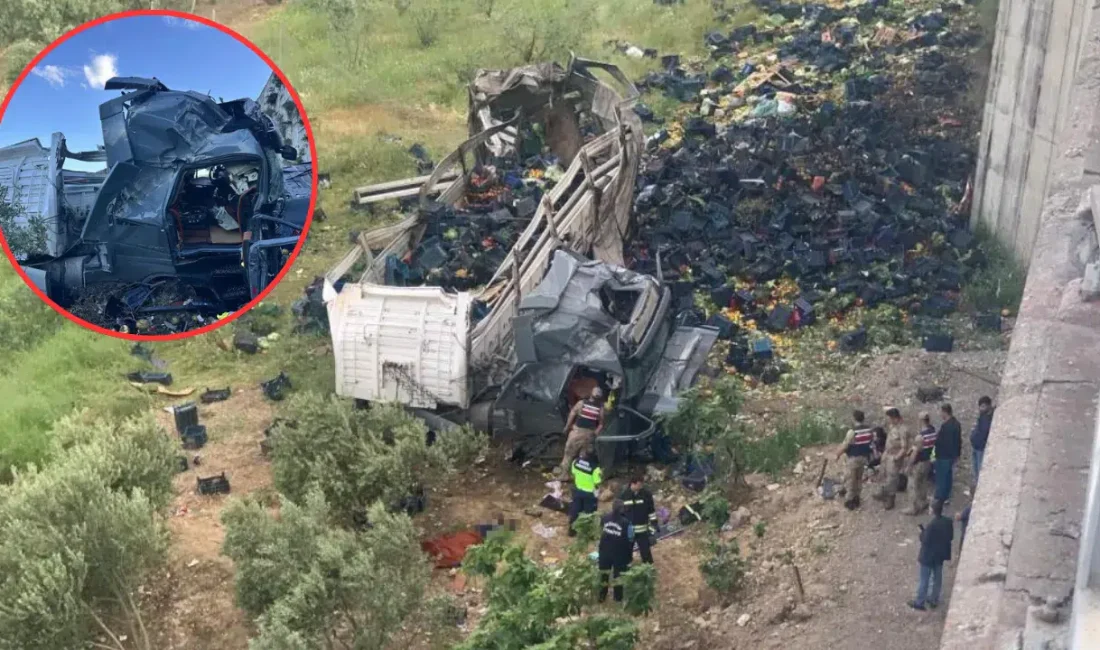 Tarsus-Adana-Gaziantep Otoyolu’nda sebze yüklü bir tırın otomobile arkadan çarpması sonucu