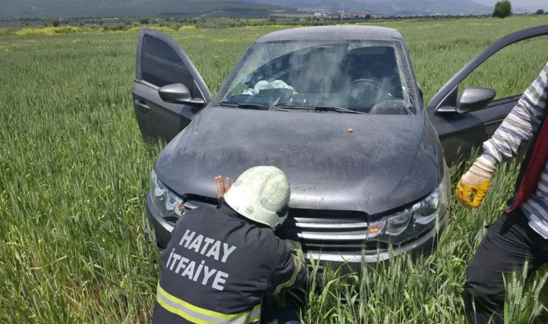 Hatay’ın Hassa ilçesinde sürücüsünün direksiyon hakimiyetini kaybetmesi sonucu yol kenarındaki
