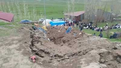 Erzurum’un Tekman ilçesinde meydana gelen feci ahır göçüğü tüm bölgede