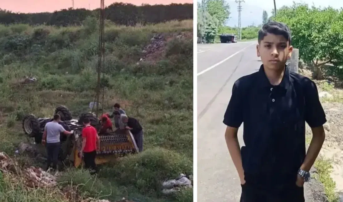 Hatay’ın Dörtyol ilçesinde engebeli arazide kontrolden çıkan traktörün devrilmesi sonucu