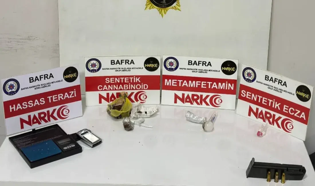 Samsun’un Bafra ilçesinde narkotik ekipleri tarafından gerçekleştirilen geniş kapsamlı uyuşturucu