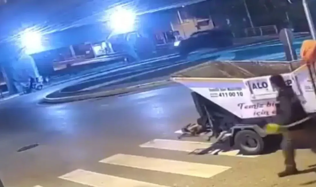 Kocaeli’nin Gölcük ilçesinde seyir halindeki bir motosikletin pick-up araca çarpması