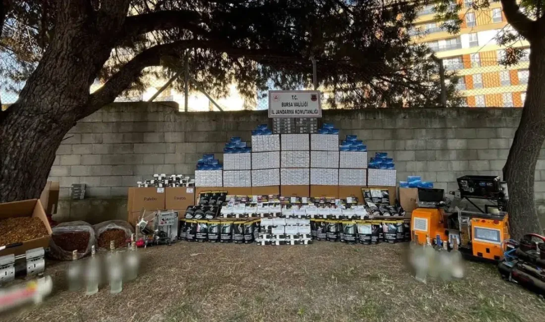 Bursa’nın Osmangazi ilçesinde jandarma ekiplerinin düzenlediği nefes kesen kaçak tütün
