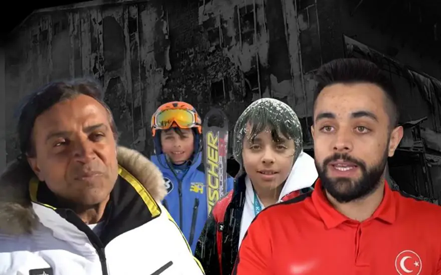 Uludağ’daki Kervansaray Otel’de milli kayakçı Berkin Usta ile anne ve