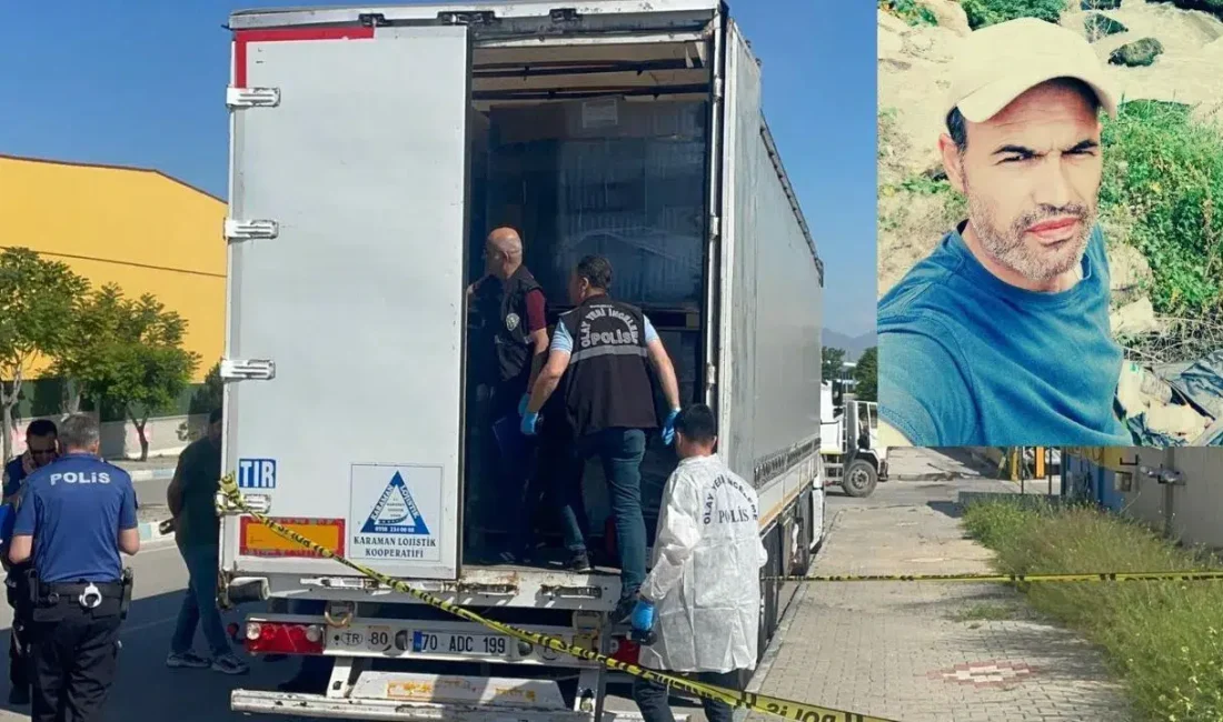 Karaman Organize Sanayi Bölgesi’nde park halindeki bir tırın dorsesinde hareketsiz