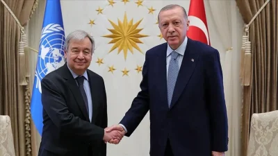 Cumhurbaşkanı Recep Tayyip Erdoğan ile Birleşmiş Milletler Genel Sekreteri Antonio