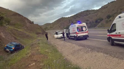 Diyarbakır’da kontrolden çıkan bir otomobilin virajı alamayarak araziye uçması sonucu