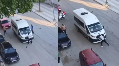 Elazığ’da güpegündüz yaşanan inanılmaz olayda, öfkeli bir şahıs seyir halindeki
