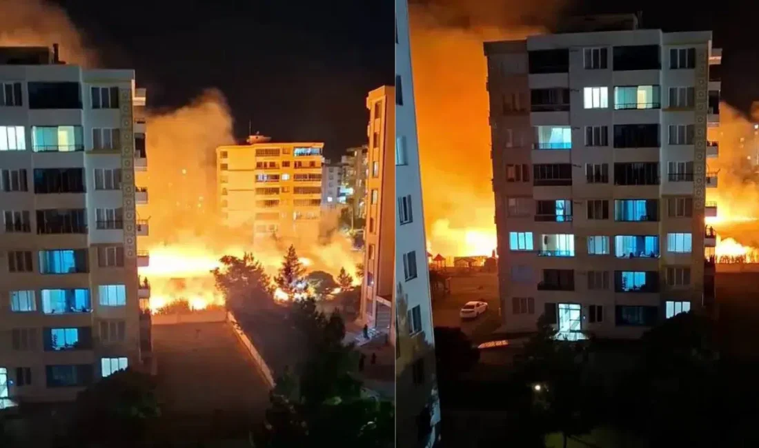 Diyarbakır’ın Bağlar ilçesinde boş bir arazide aniden yükselen alevler, çevredeki