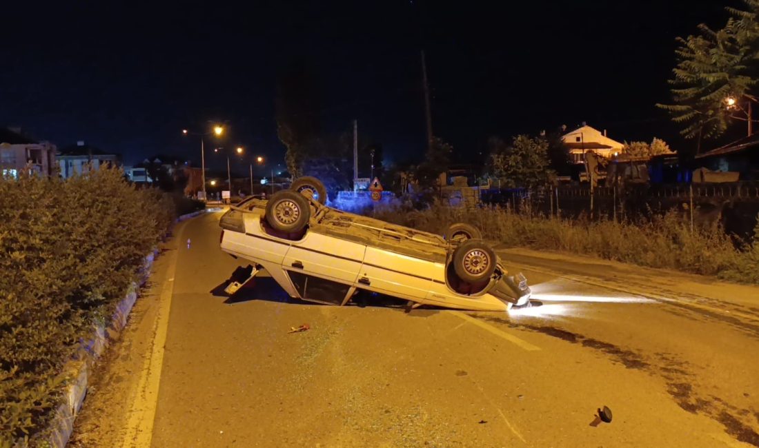 Bursa’nın İnegöl ilçesinde kontrolden çıkan bir otomobilin takla attığı dehşet