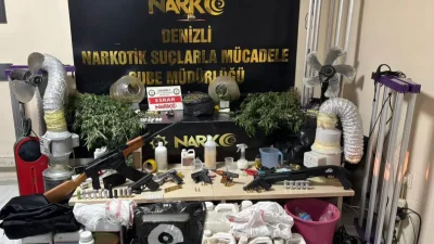 Denizli’de polis ekiplerinin titiz takibi sonucu bir ev ve iş