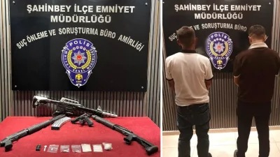Gaziantep’in Şahinbey ilçesinde yasa dışı silahlanmaya karşı düğmeye basan polis