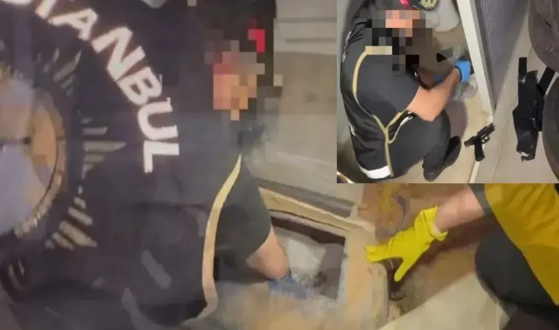İstanbul Tuzla’da emniyet güçlerinin düzenlediği nefes kesen operasyonda, toprağa gömülü