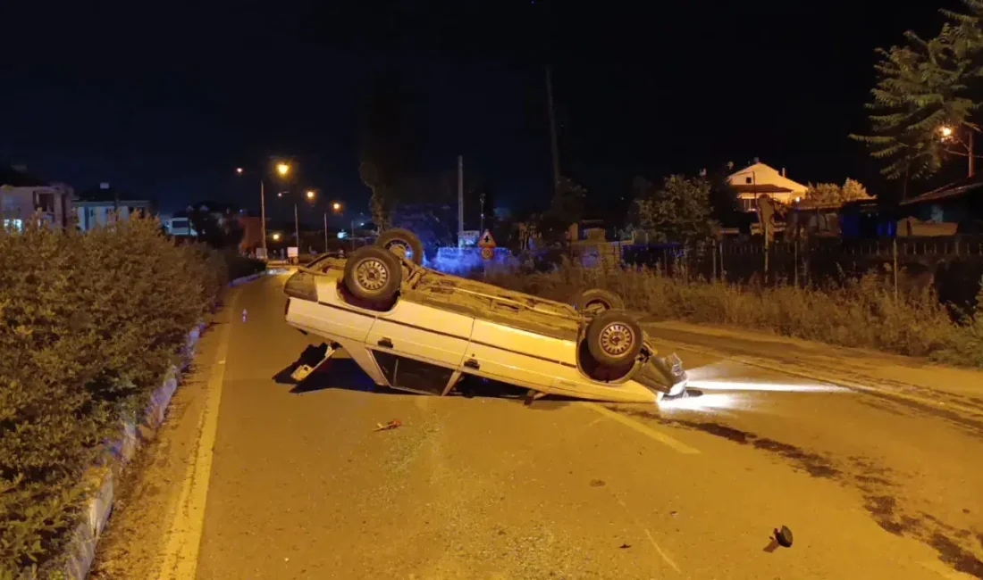 Bursa’nın İnegöl ilçesinde kontrolden çıkarak takla atan otomobilde adeta can