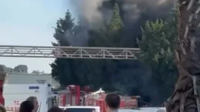 Bursa’nın Osmangazi ilçesinde faaliyet gösteren bir fabrikada yürütülen kaynak çalışması