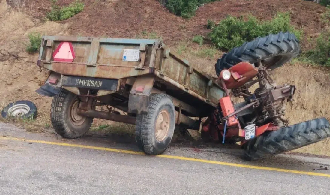 Denizli’nin Buldan ilçesinde kontrolden çıkan bir traktörün şarampole devrilmesi sonucu
