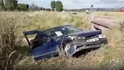Tokat’ın Yeşilyurt ilçesinde kontrolden çıkan bir otomobilin şarampole uçması sonucu