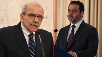 Suriye Dışişleri Bakanı Esad Hasan Şeybani ile Lübnan Başbakanı Nevvaf
