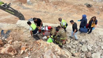 Hatay’ın İskenderun ilçesindeki bir şantiyede meydana gelen feci kazada, metrelerce