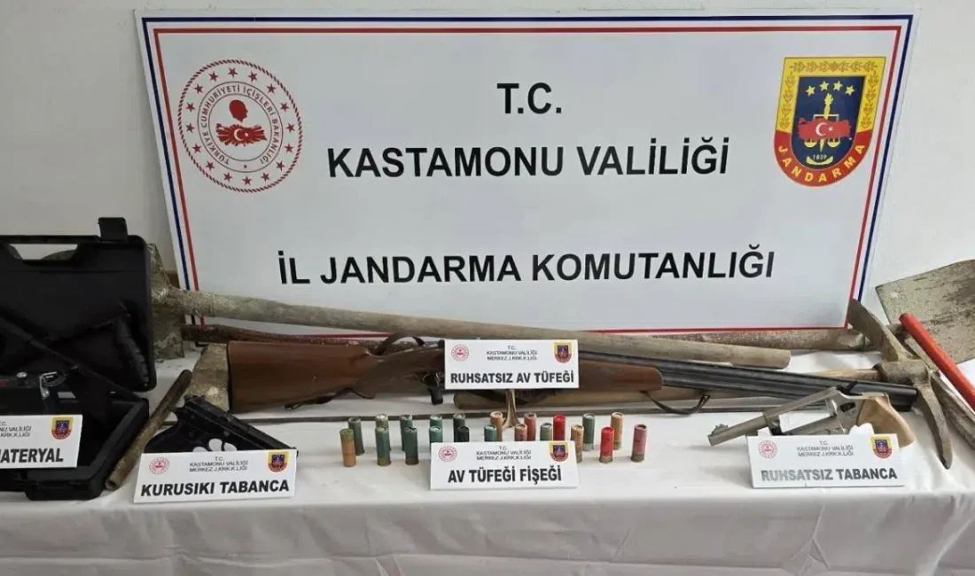Kastamonu’da jandarma ekiplerinin titiz takibi sonucu gerçekleştirilen kaçak kazı operasyonunda