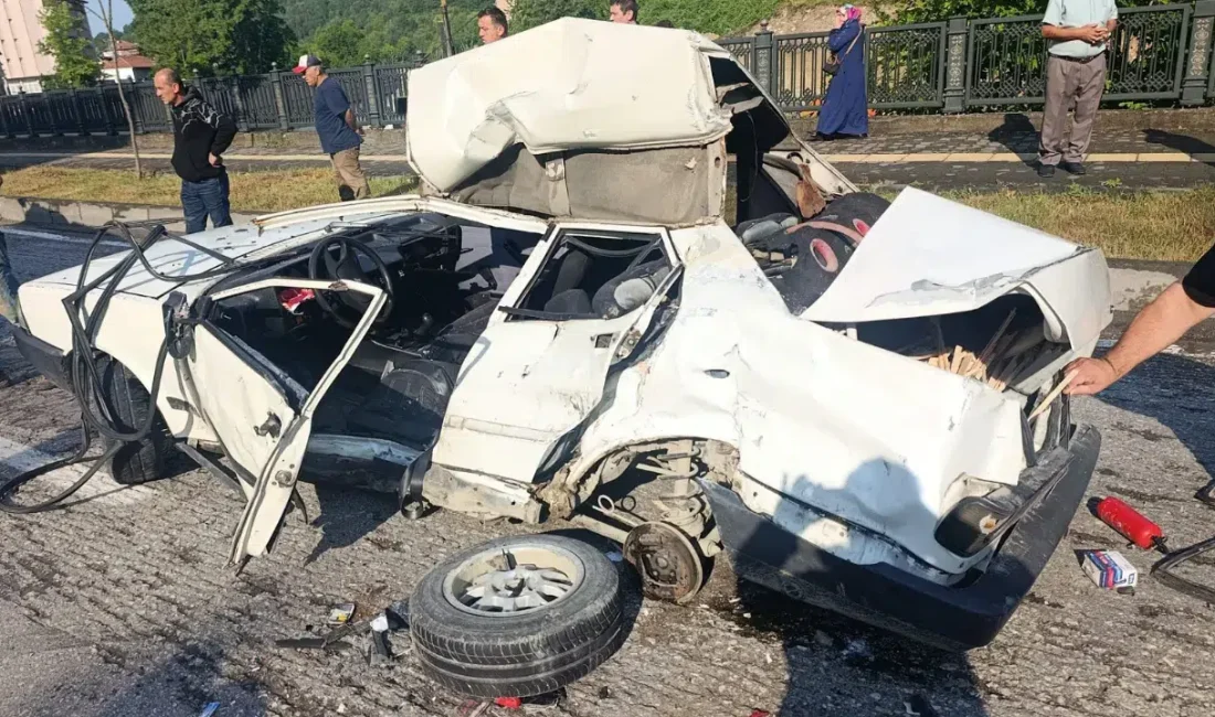 Zonguldak’ın Devrek ilçesinde kontrolden çıkan bir otomobil, belediyeye ait temizlik