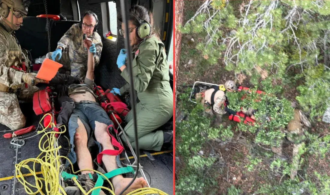 Çorum’un Kargı ilçesinde dağ yürüyüşüne çıkan ve sarp arazide kaybolarak