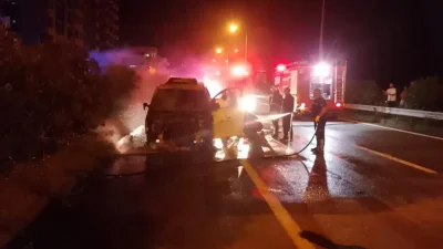 Giresun’un Eynesil ilçesinde seyir halindeyken aniden alev alan ve adeta
