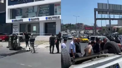 Avcılar E-5 Karayolu’nda seyir halindeyken direksiyon hakimiyetini kaybeden bir sürücü,