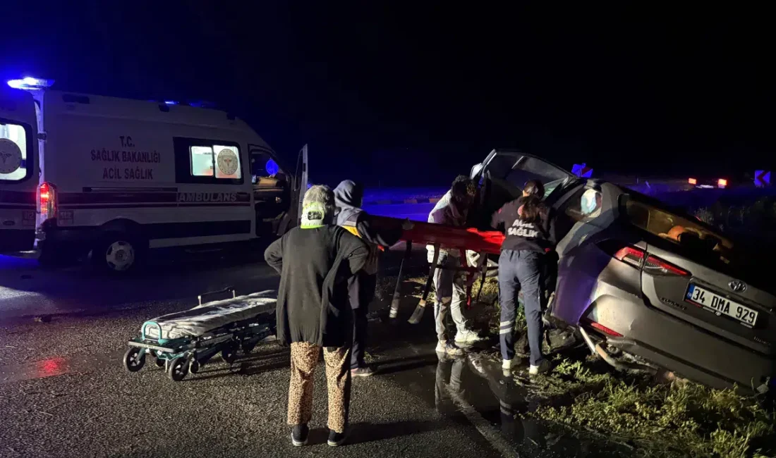 Kastamonu’nun Tosya ilçesinde, D100 kara yolunda kontrolden çıkan bir otomobilin