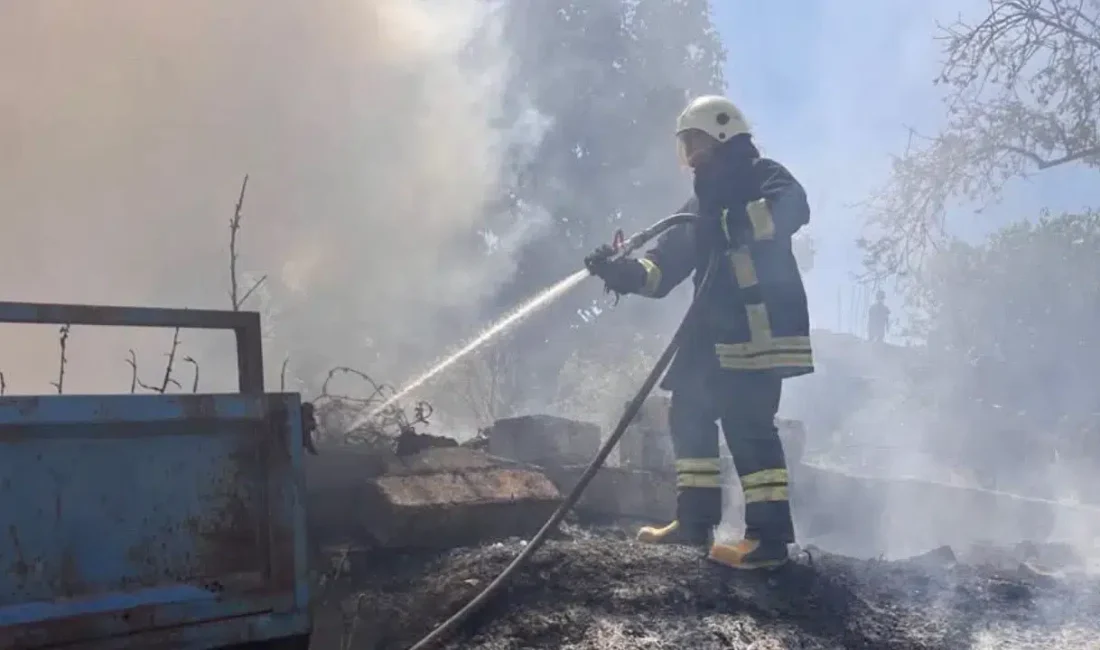 Hatay’da bir bahçede başlayan ve kısa sürede büyüyerek park halindeki