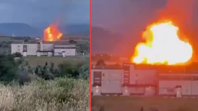 Rusya’nın Dağıstan bölgesinde yer alan Kızılyurt kentinde doğalgaz boru hattında