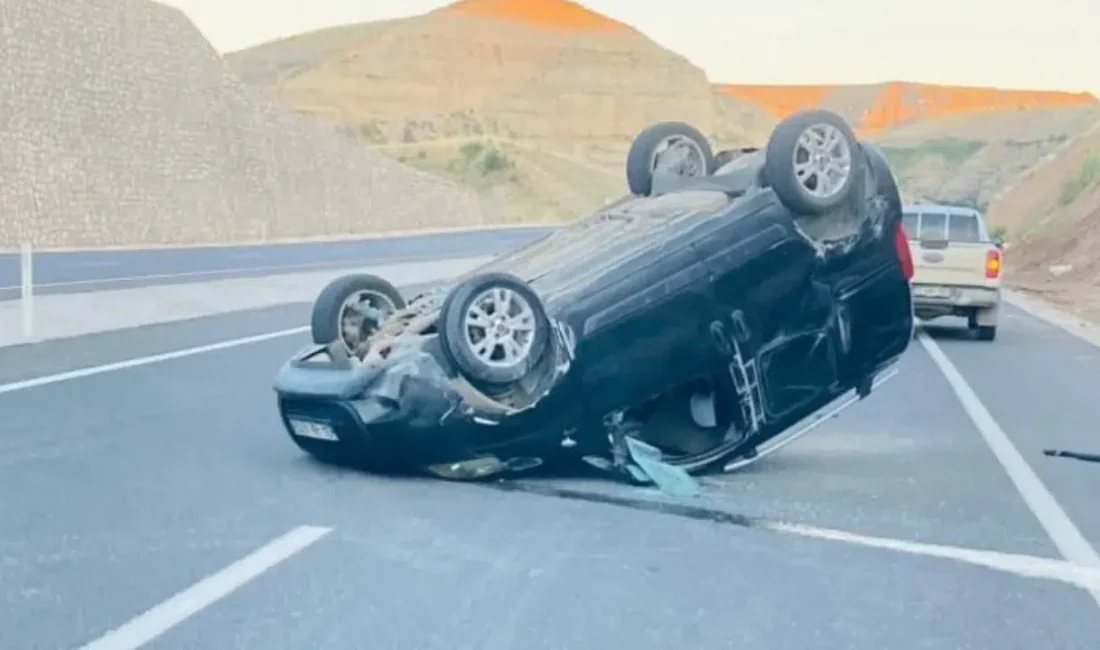 Adıyaman’da kontrolden çıkan bir otomobilin savrularak takla atması sonucu meydana